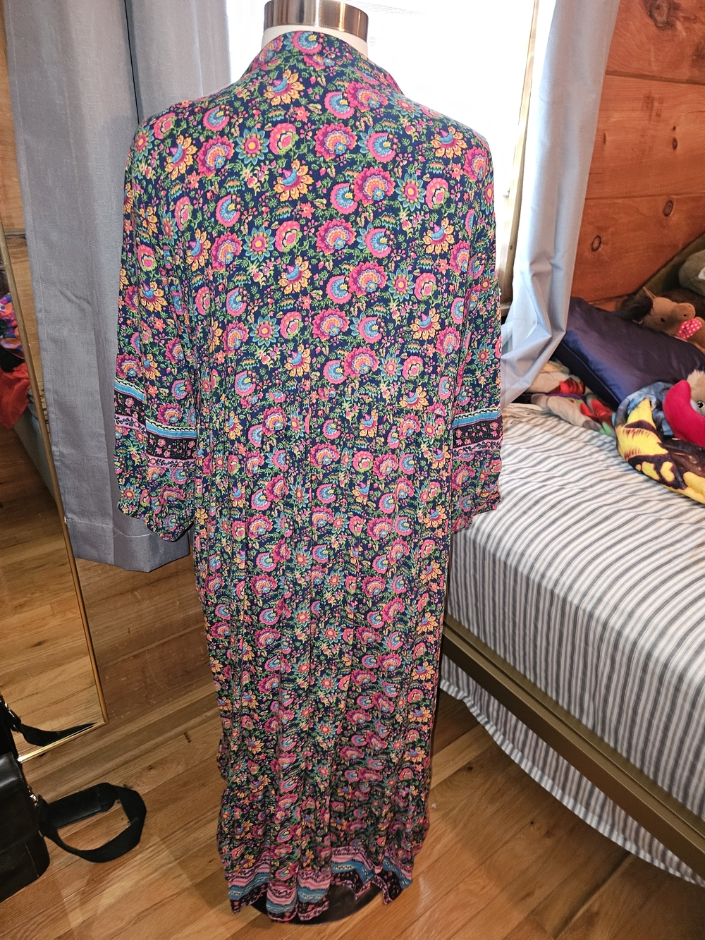 NATURAL LIFE Pink & Blue Paisley Border Maxi Dress - Picture 3 of 4